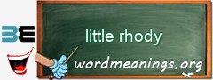 WordMeaning blackboard for little rhody